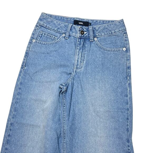 Vans Off the Wall Denim Jeans Women 26/12 Blue Wide Leg Baggy Loose Fit New - Picture 4 of 10